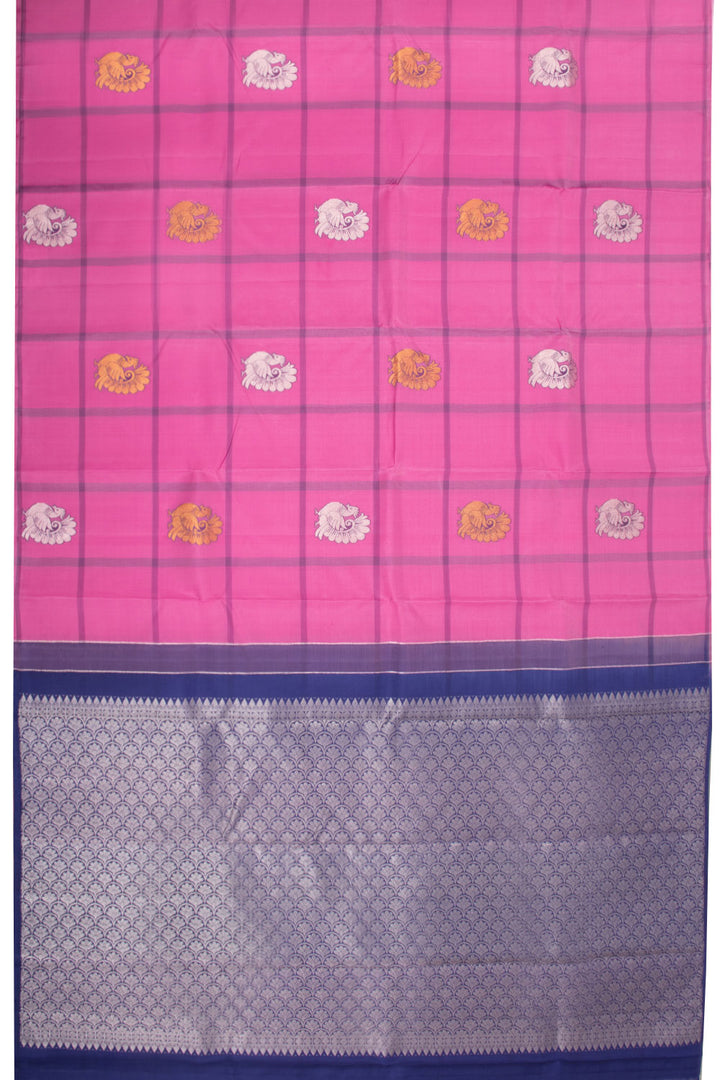 Pink Handloom Kanjivaram Silk Saree