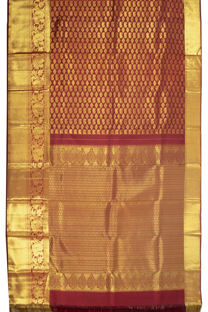 Brown Kanchipuram Pure Zari Silk Saree 10072869