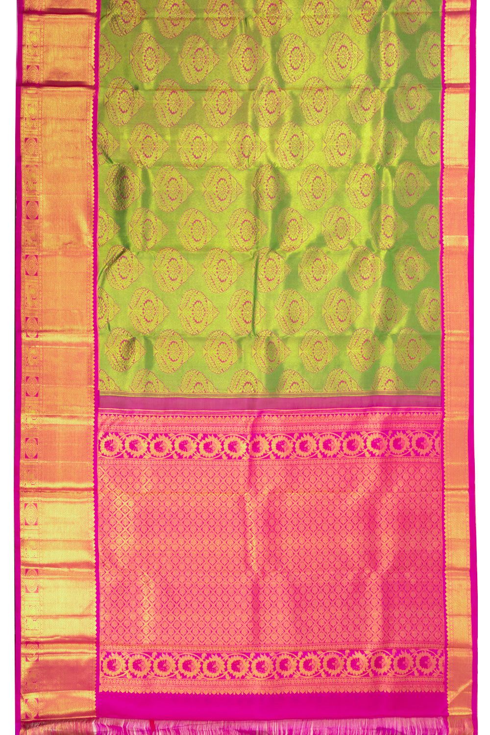 Green Bridal Kanjivaram Pure Zari Silk Saree 10072870