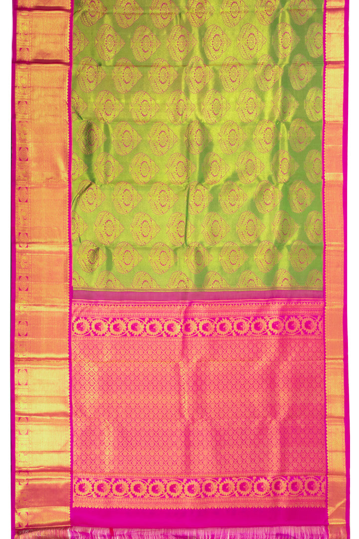 Green Bridal Kanjivaram Pure Zari Silk Saree 10072870