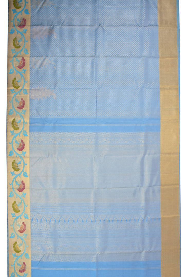 Blue Handloom Kanchipuram Pure Silk Saree 10072876