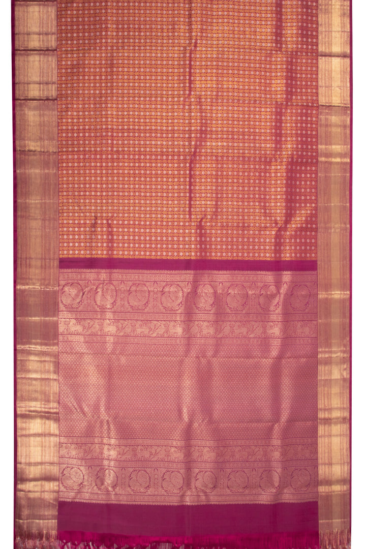 Maroon Bridal Kanjivaram Pure Zari Silk Saree 10072877