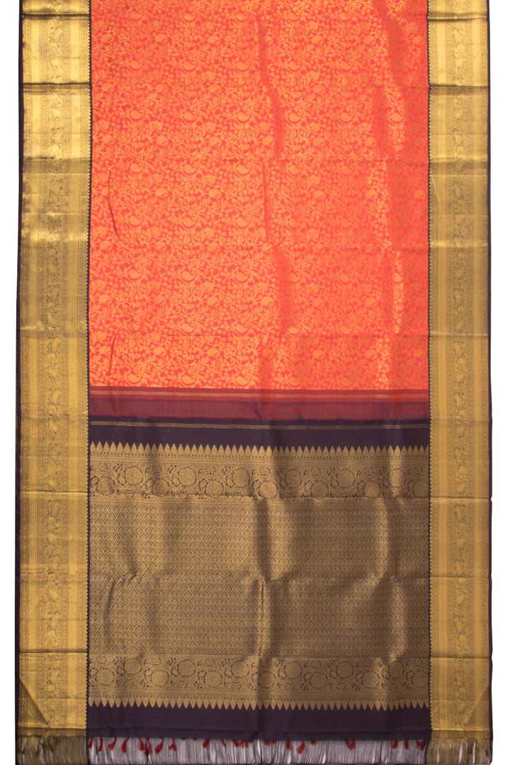  Candy Apple Red Bridal Korvai Kanjivaram Pure Zari Silk Saree 10073942