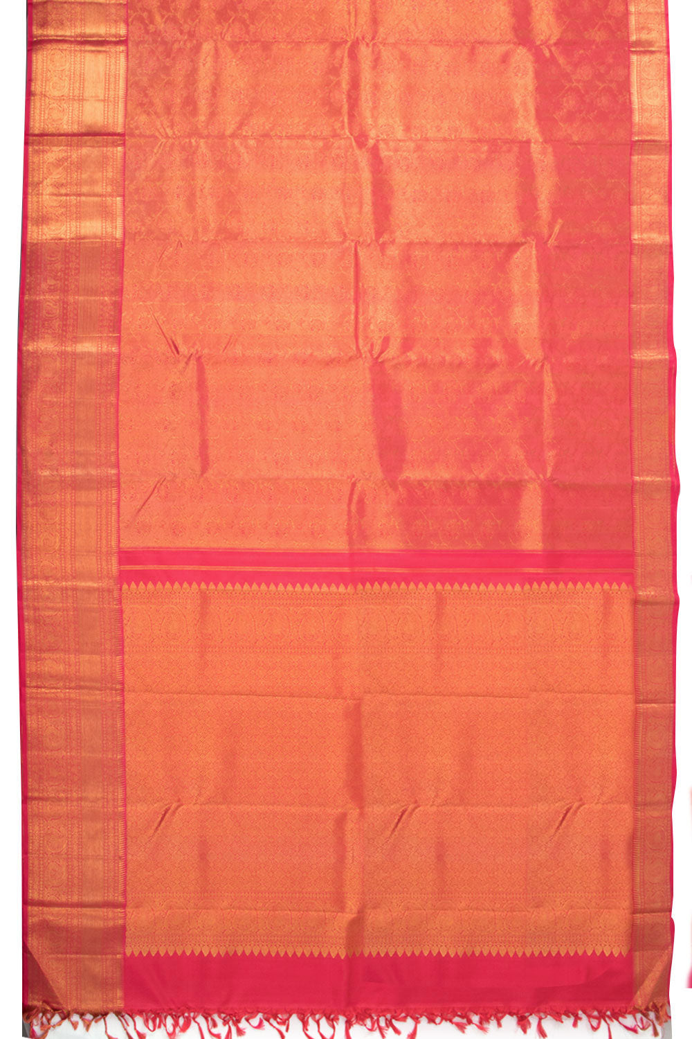 Radial Red Korvai Bridal Kanjivaram Pure Zari Silk Saree 10073945