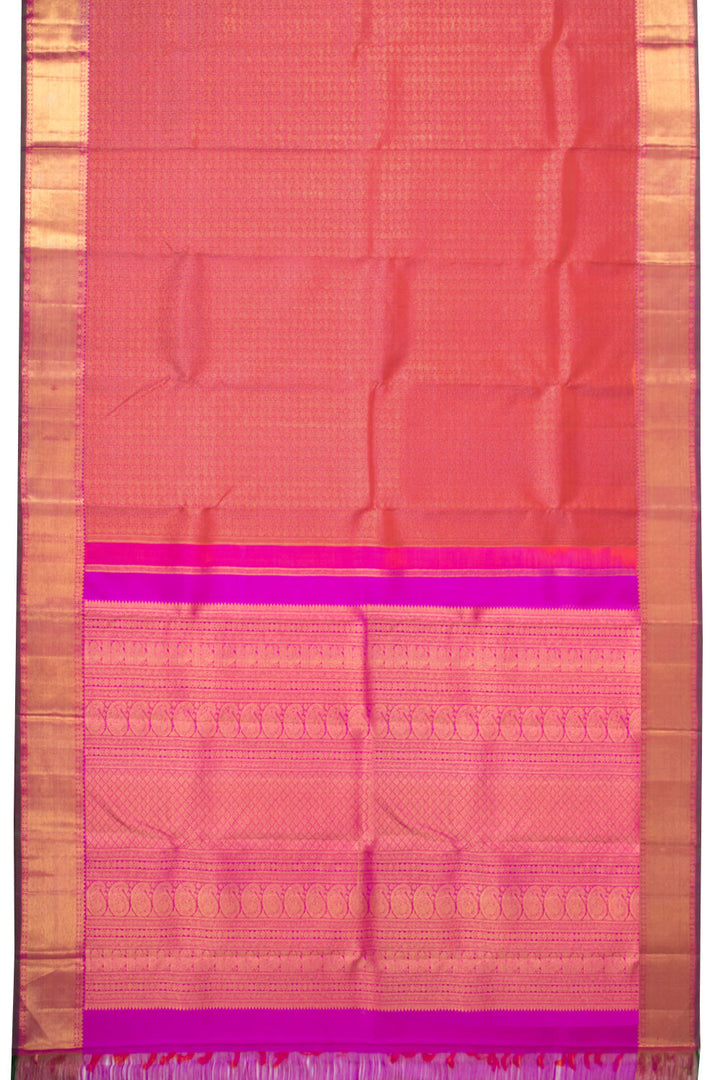 Tulip Pink Korvai Bridal Kanjivaram Pure Zari Silk Saree 10073961