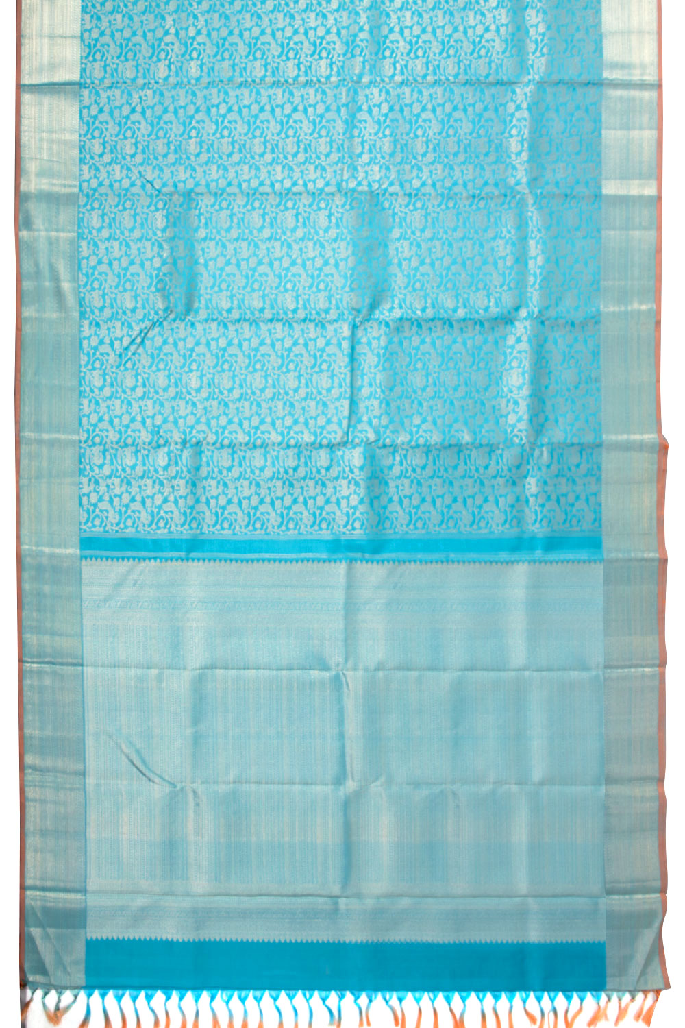 Blue Diamond Bridal Kanjivaram Pure Zari Silk Saree 10073963