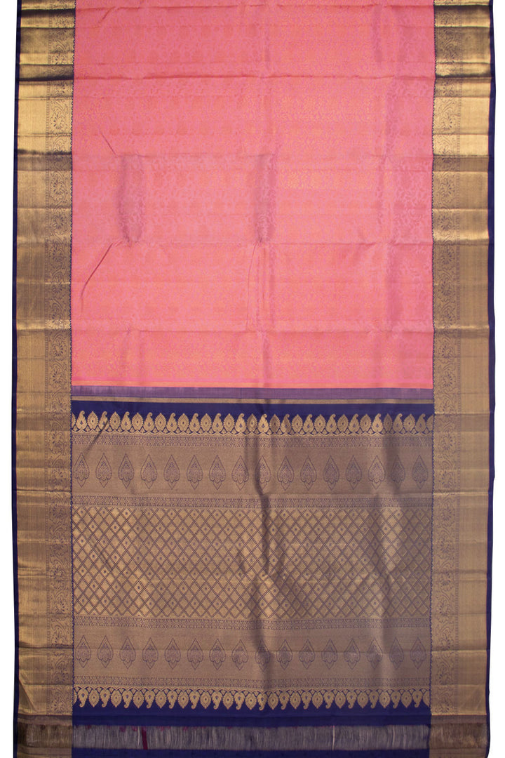 Candy Pink Bridal Korvai Kanjivaram Pure Zari Silk Saree 10073966