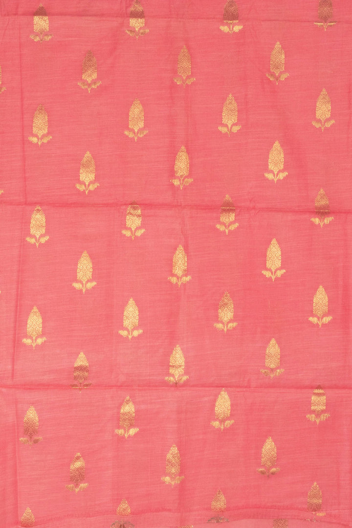 Pink 3 Piece Banarasi Silk Cotton Salwar Suit Material - Avishya