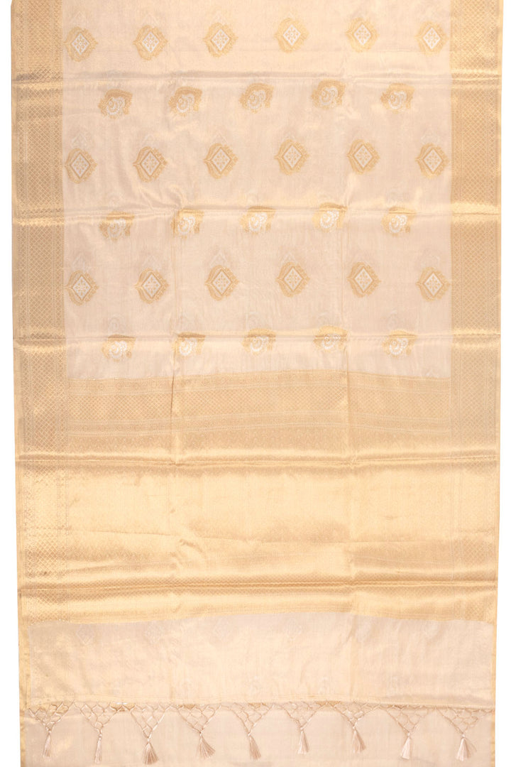 Cream Banarasi Tissue Silk Saree 10072278