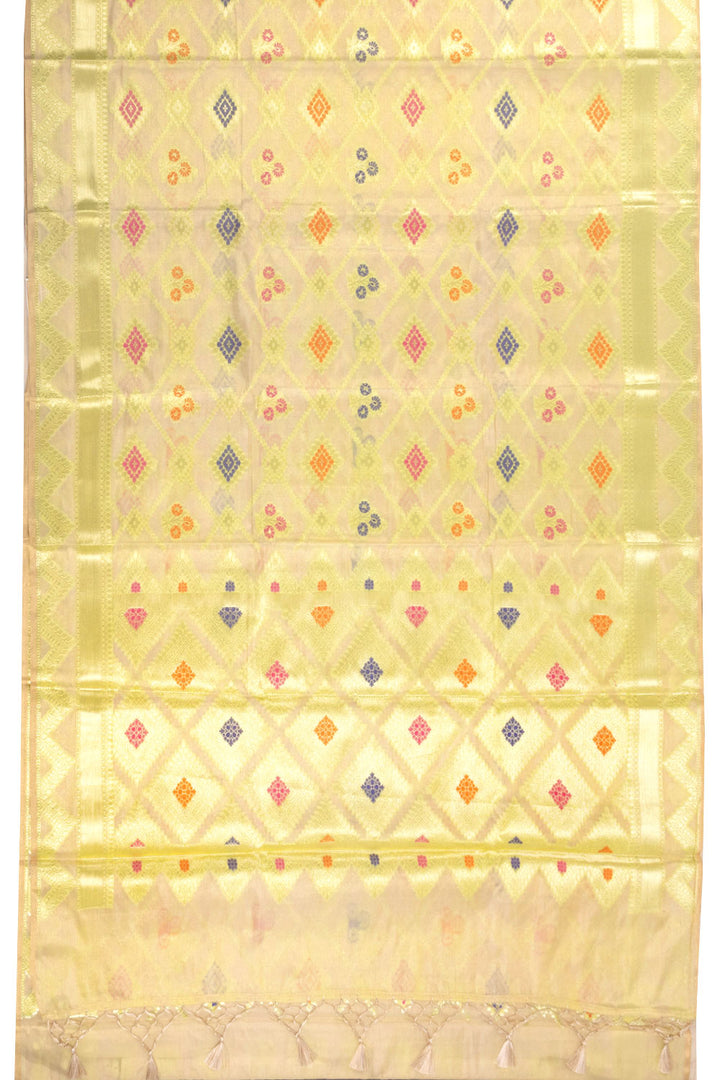 Cream Banarasi Tissue Silk Saree 10072282