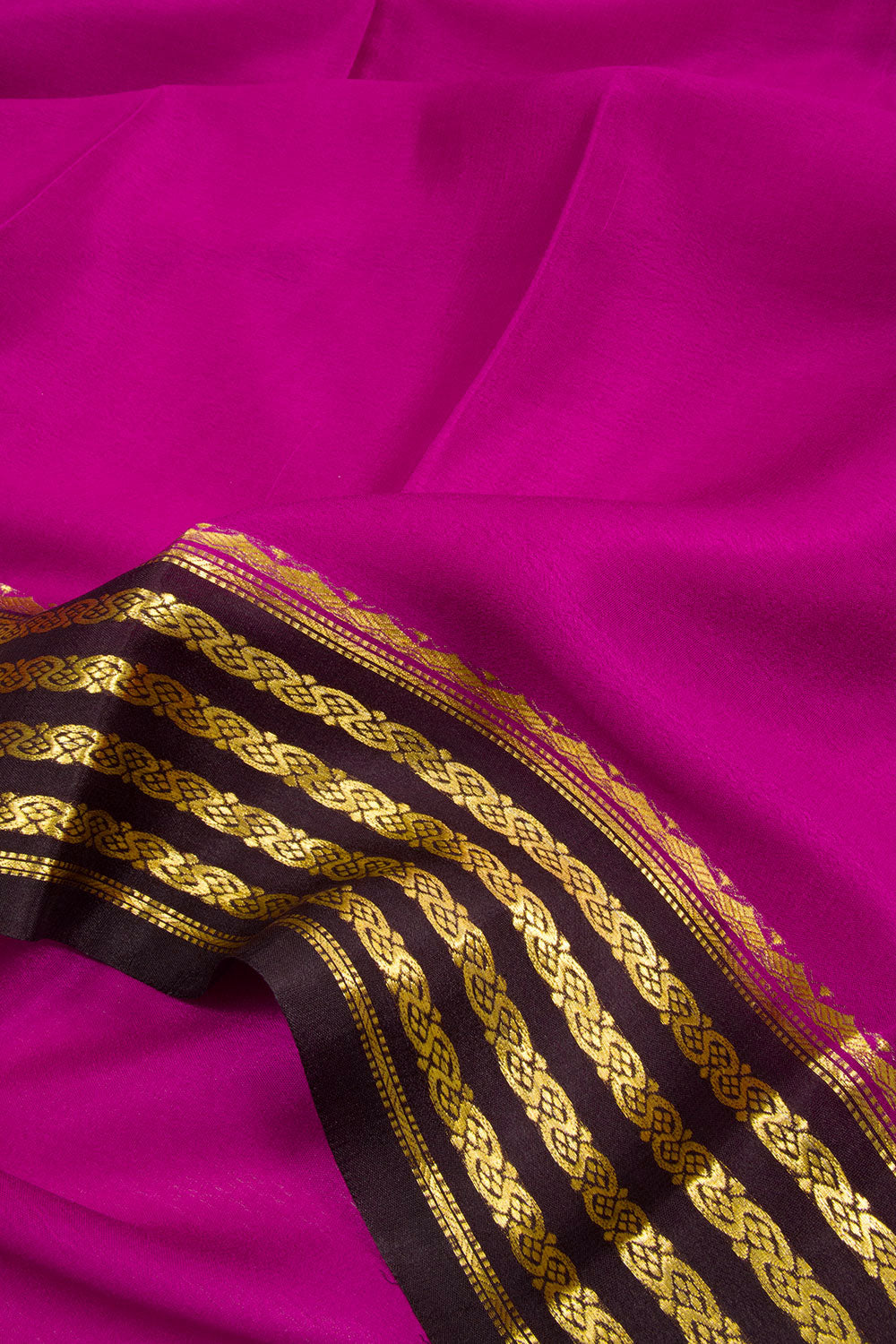 Raspberry Pink Mysore Crepe Silk Saree 10062306