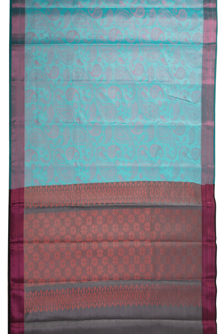 Blue South Tissue Silk Cotton Saree 10073578