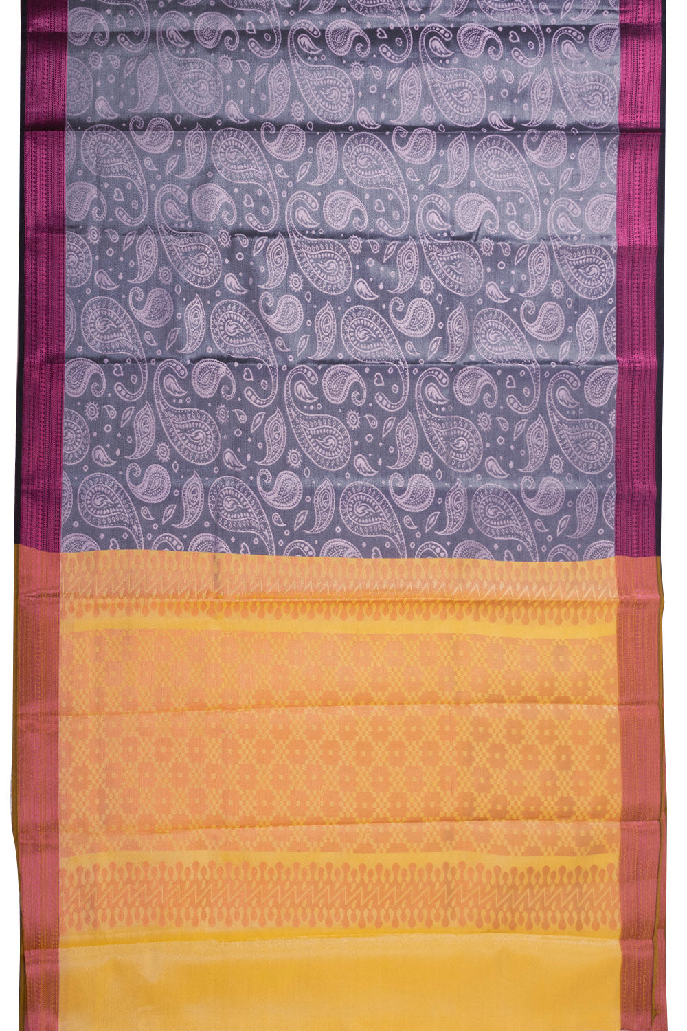 Grey South Tissue Silk Cotton Saree 10073579