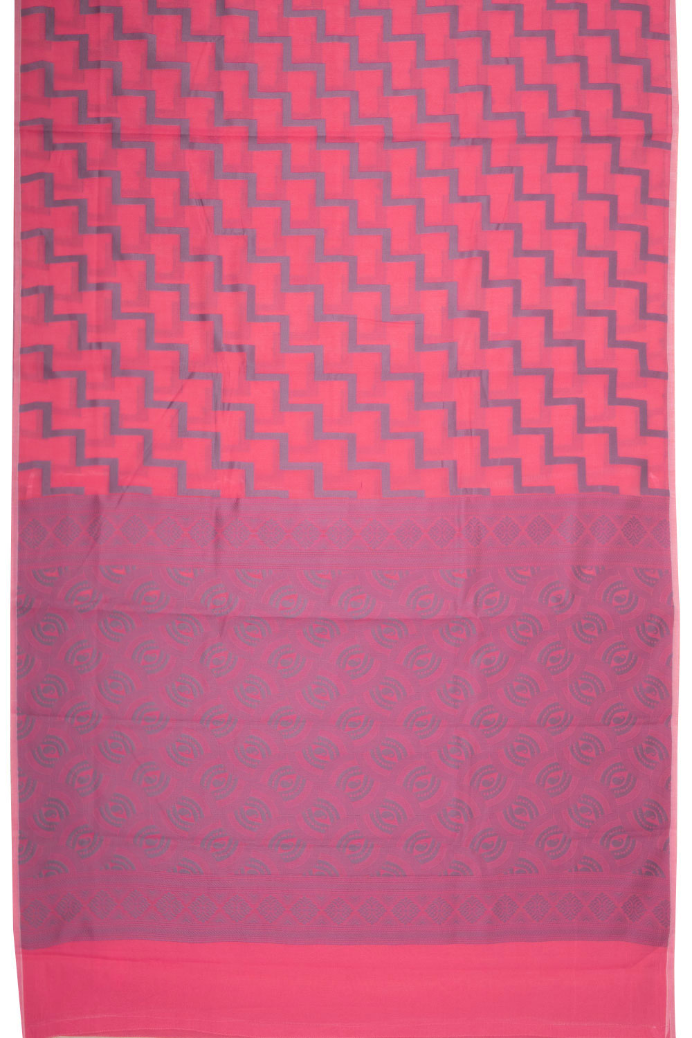 Watermelon Pink South Silk Cotton Saree 10073603