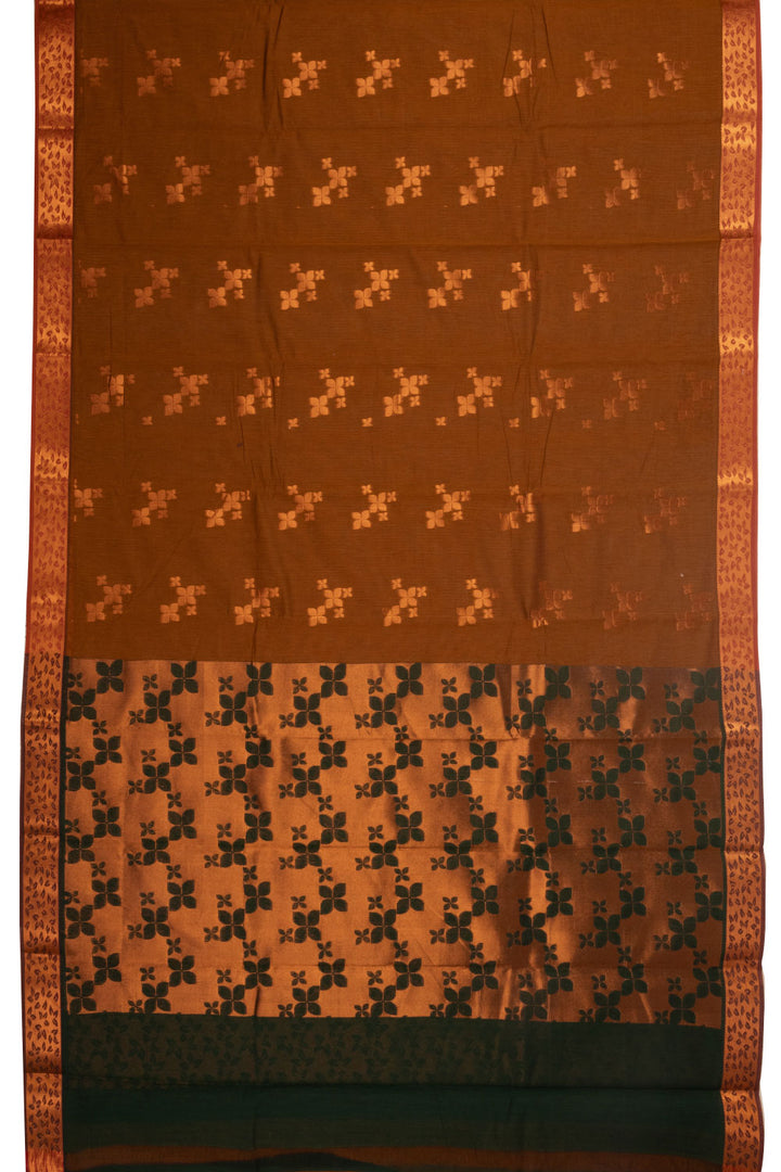 Brown South Silk Cotton Saree 10073608