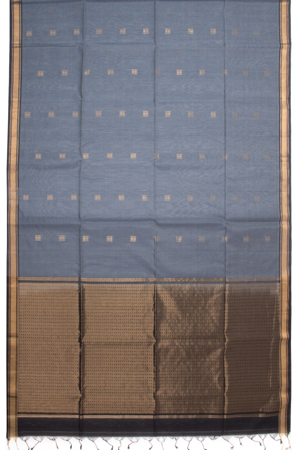 Steel Blue Handloom Kovai Silk Cotton Saree 10073767