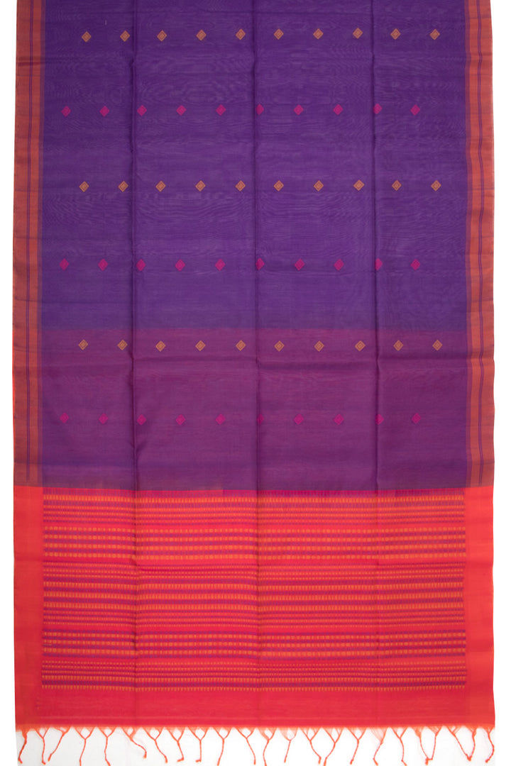 Purple Handloom Kovai Silk Cotton Saree 10073771