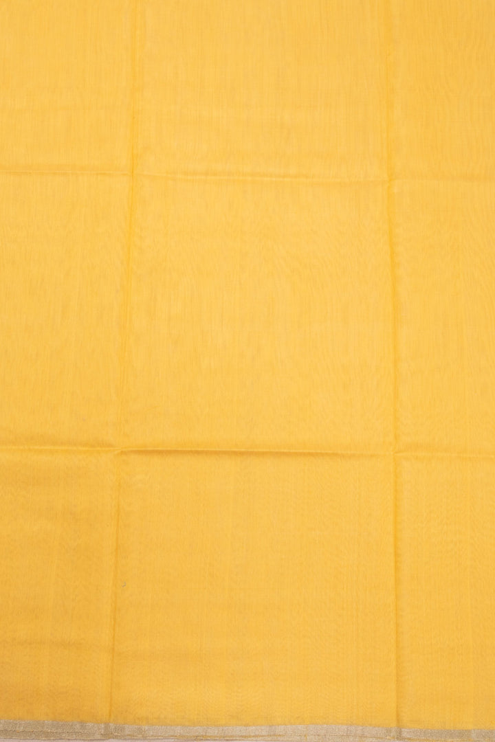 Yellow Chanderi Silk Cotton 2 pc Salwar Suit Material