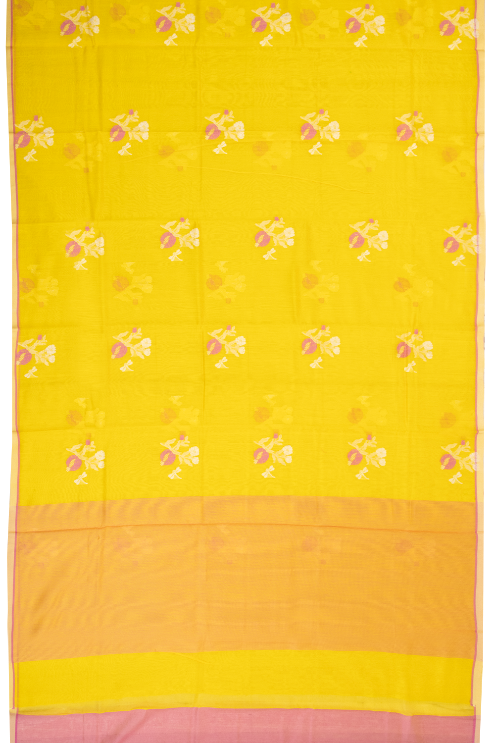 Yellow Handloom Chanderi Silk Cotton Saree