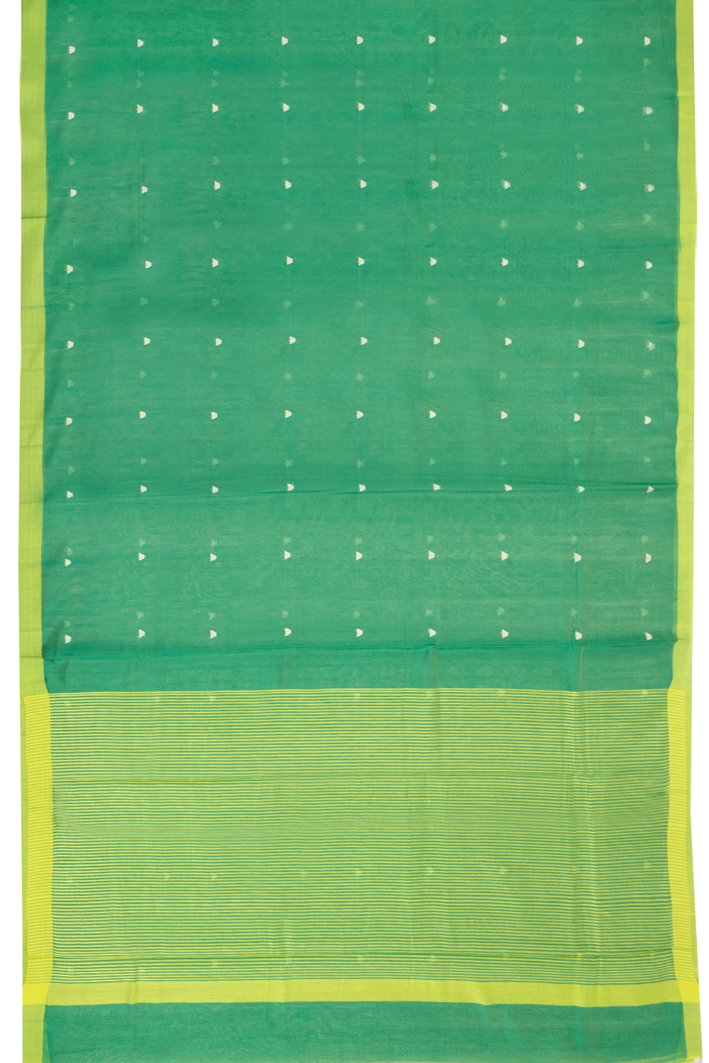 Green Handloom Chanderi Silk Cotton Saree