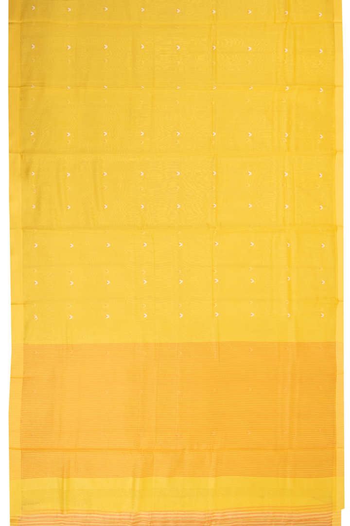 Yellow Handloom Chanderi Silk Cotton Saree