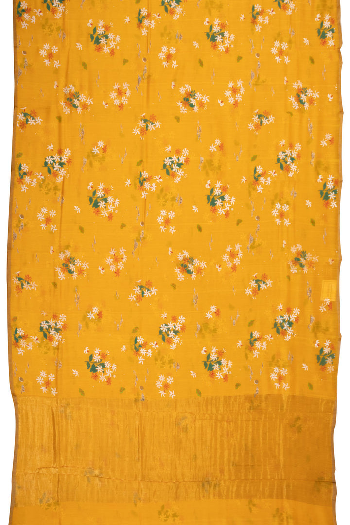 Yellow Handloom Chanderi Silk Cotton Saree