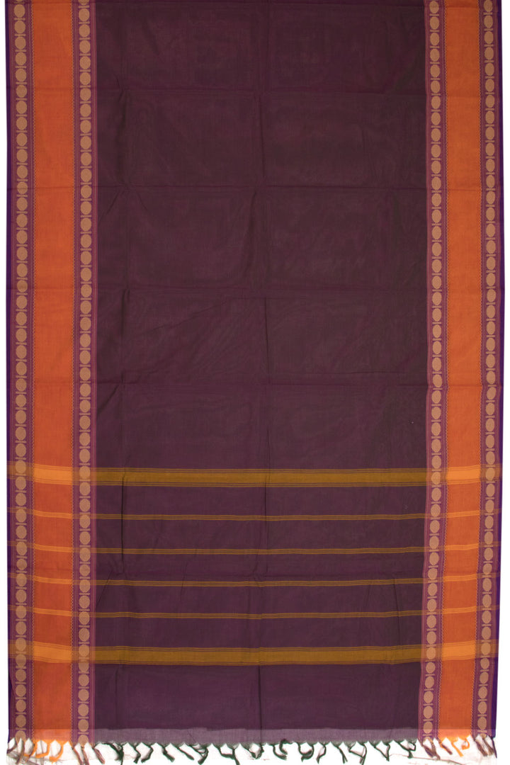 Green Shot Purple Handloom Chettinad Cotton Saree 10070060 - Avishya