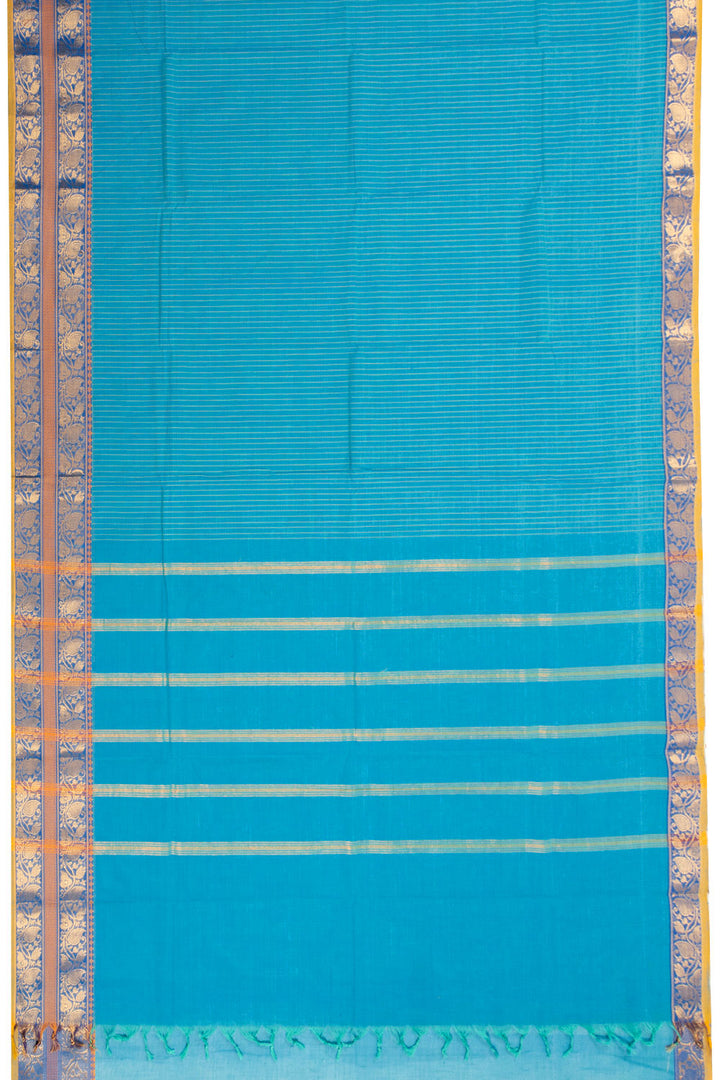 Blue Handloom Chettinad Cotton Saree 10072597