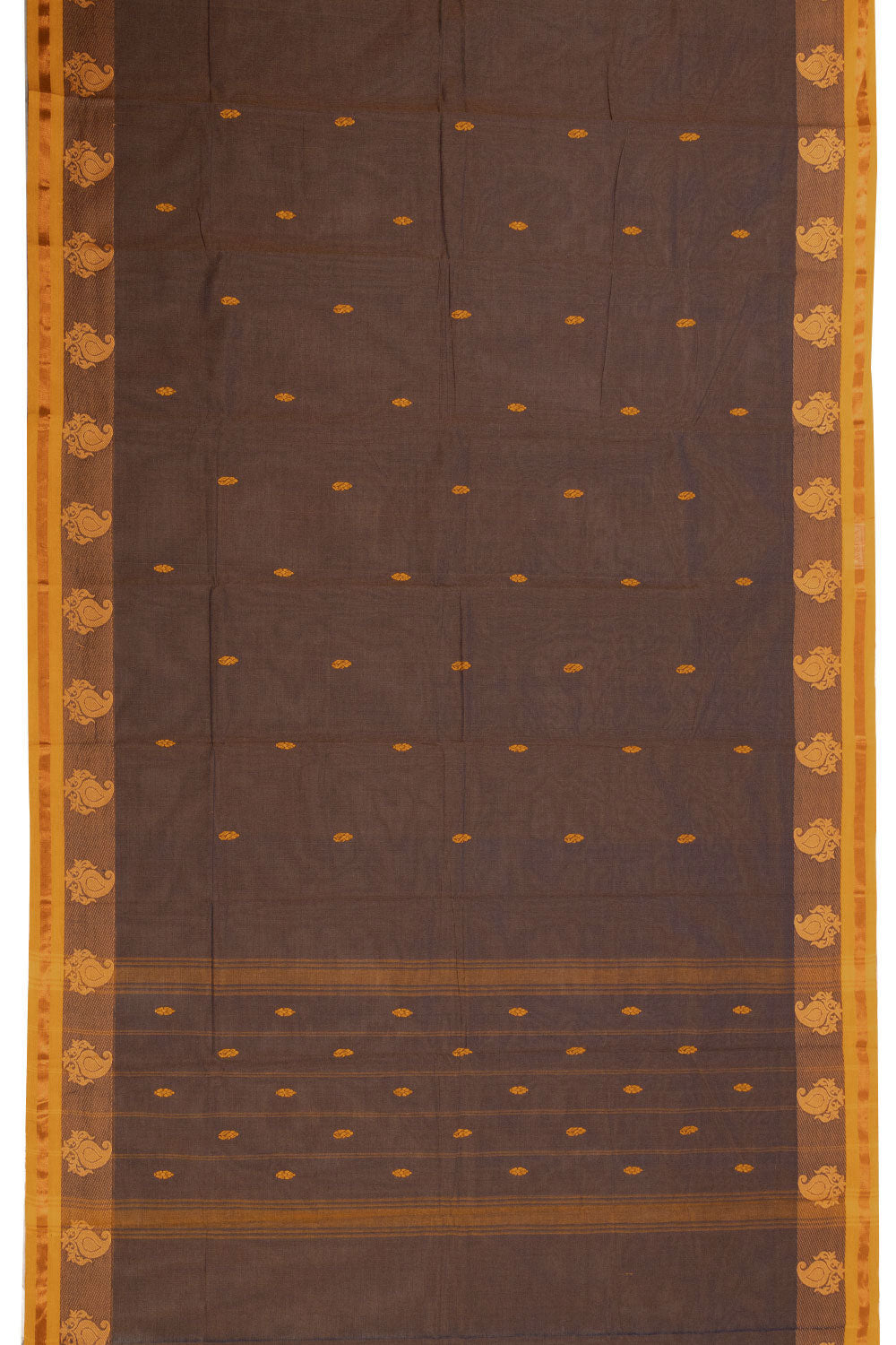 Brown Handloom Chettinad Cotton Saree 10072599