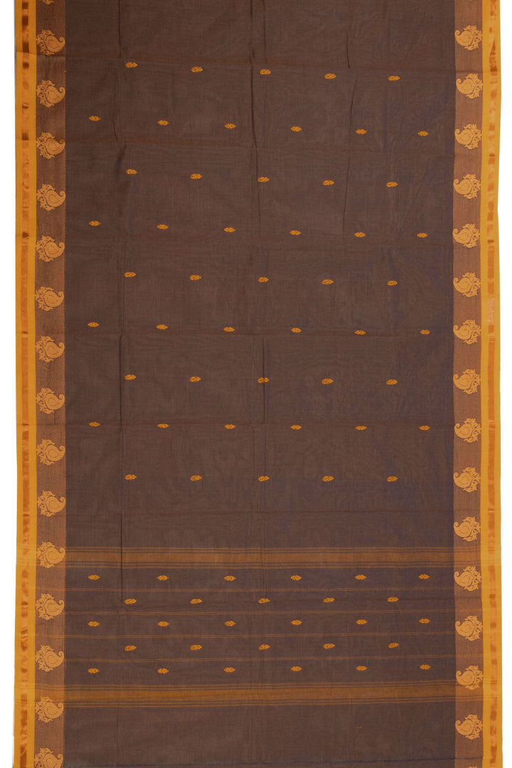 Brown Handloom Chettinad Cotton Saree 10072599