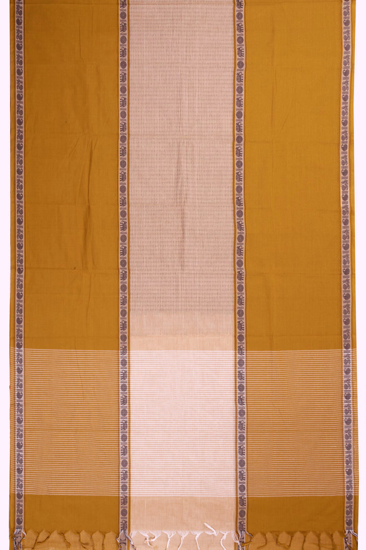 Brown Handloom Chettinad Cotton Saree 10072617