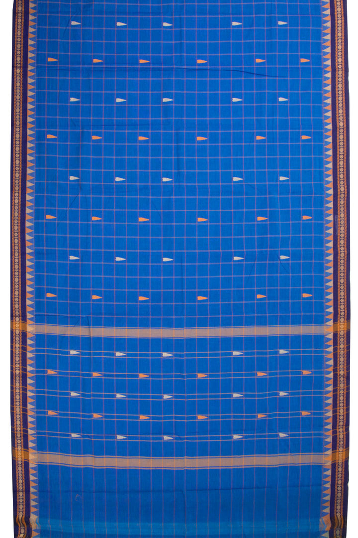 Blue Handloom Chettinad Cotton Saree 10072622