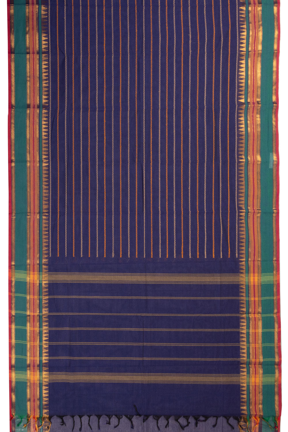 Blue Handloom Chettinad Cotton Saree  10072624