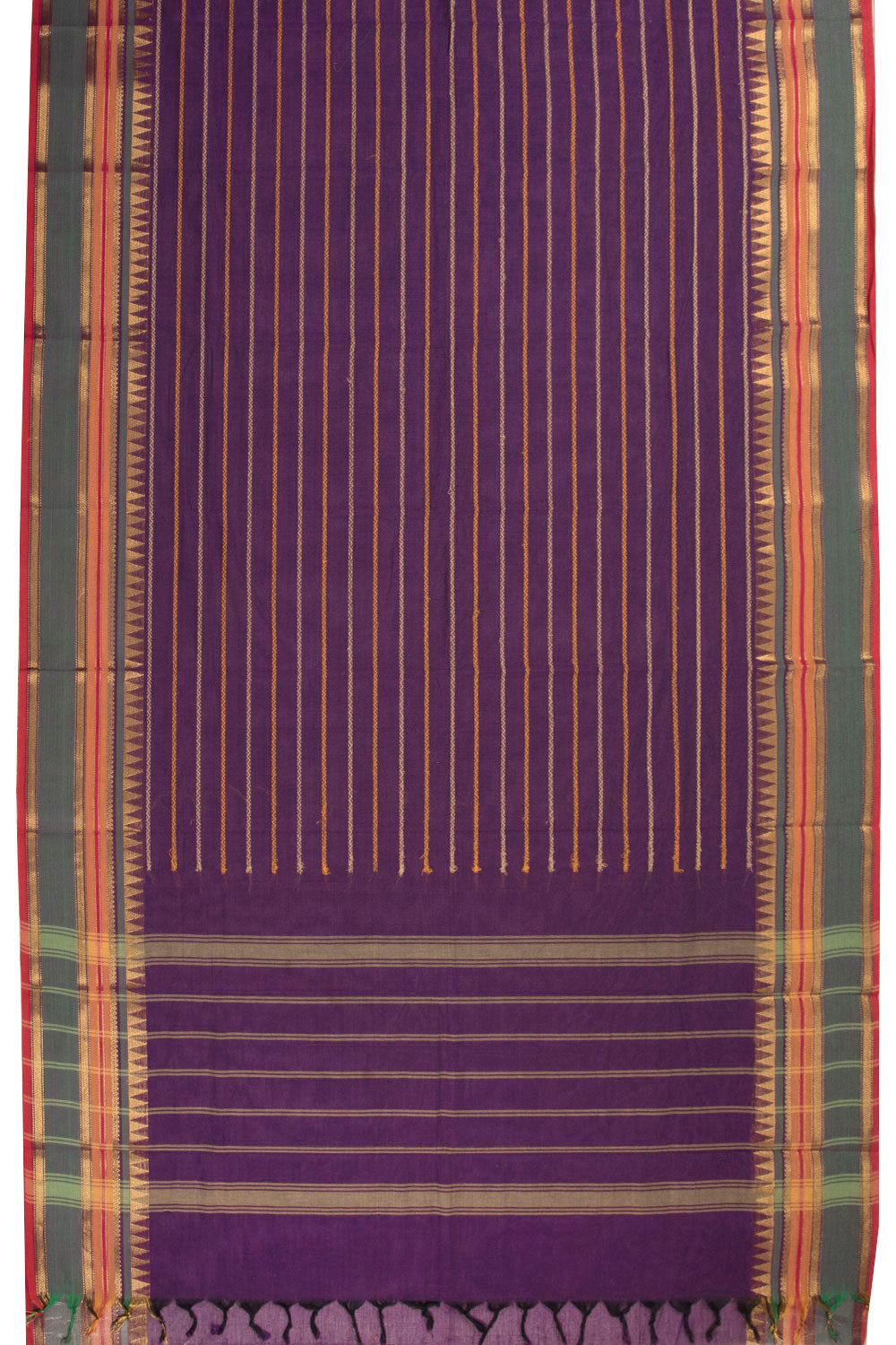 Purple Handloom Chettinad Cotton Saree 10072626