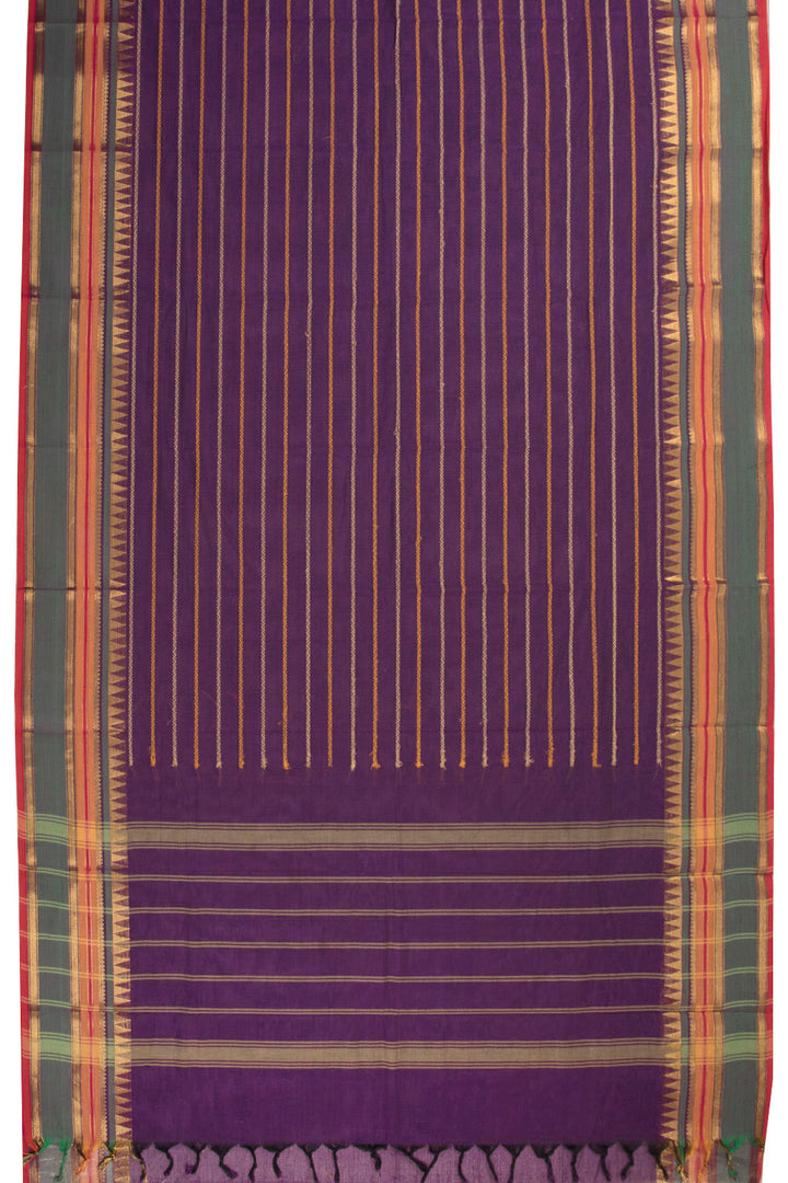 Purple Handloom Chettinad Cotton Saree 10072626