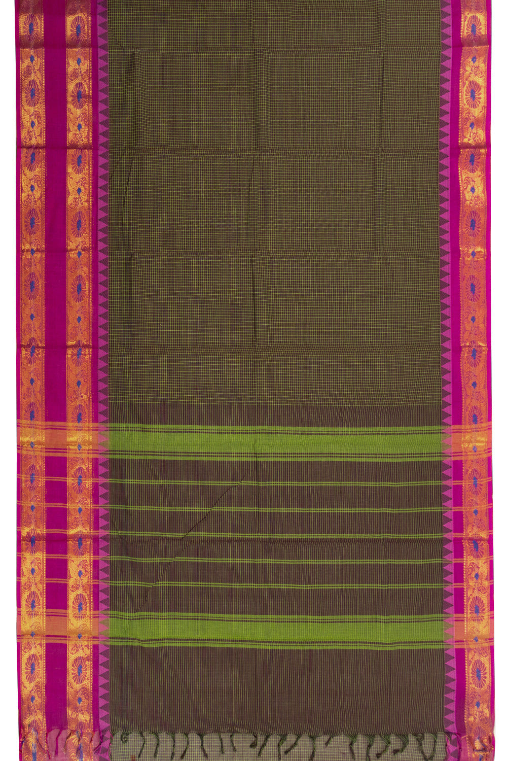 Black Handloom Chettinad Cotton Saree 10072629