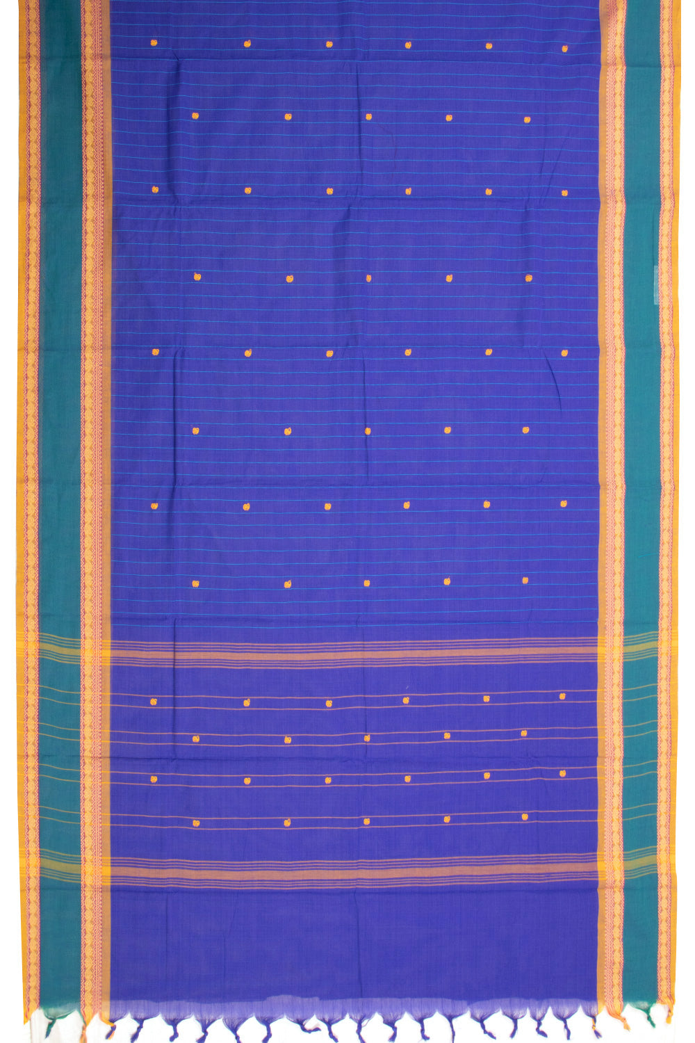 Blue Handloom Chettinad Cotton Saree 10072633