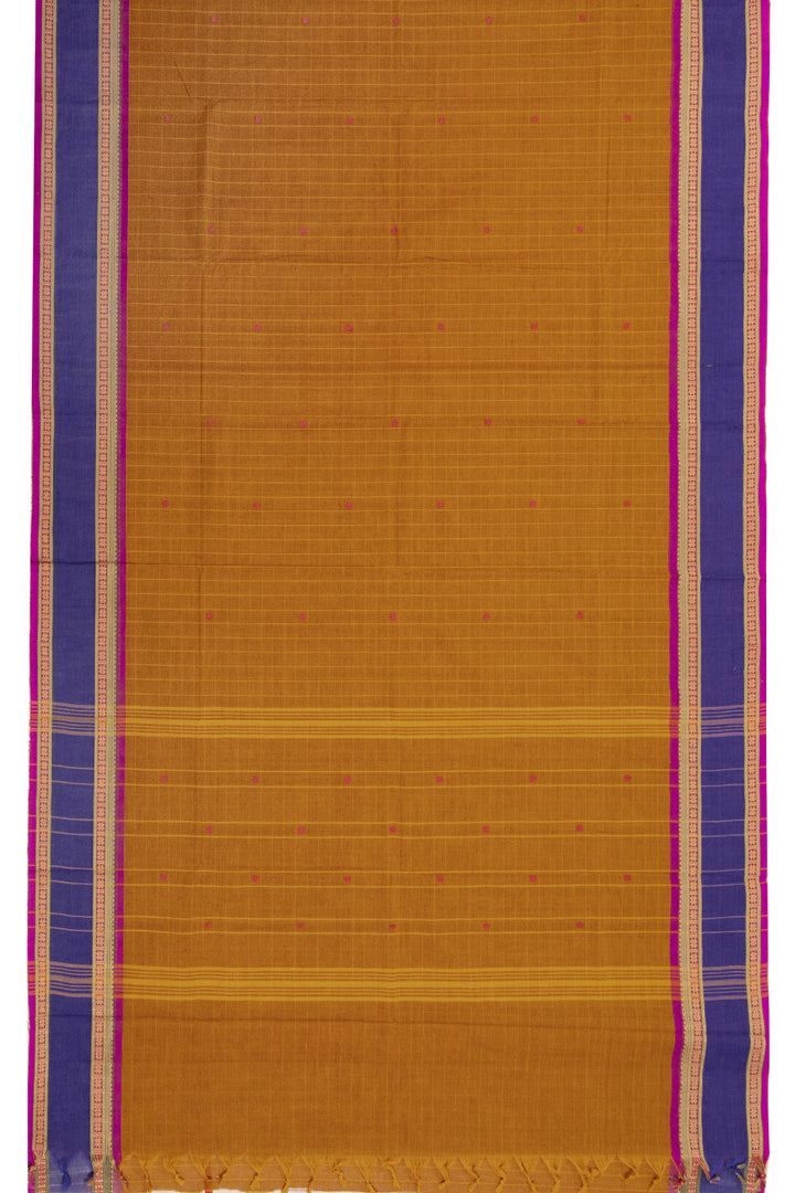 Brown Handloom Chettinad Cotton Saree 10072634