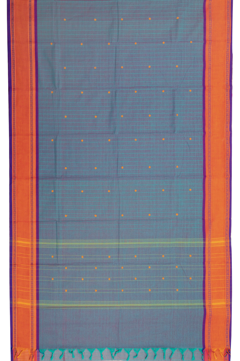 Blue Handloom Chettinad Cotton Saree 10072635