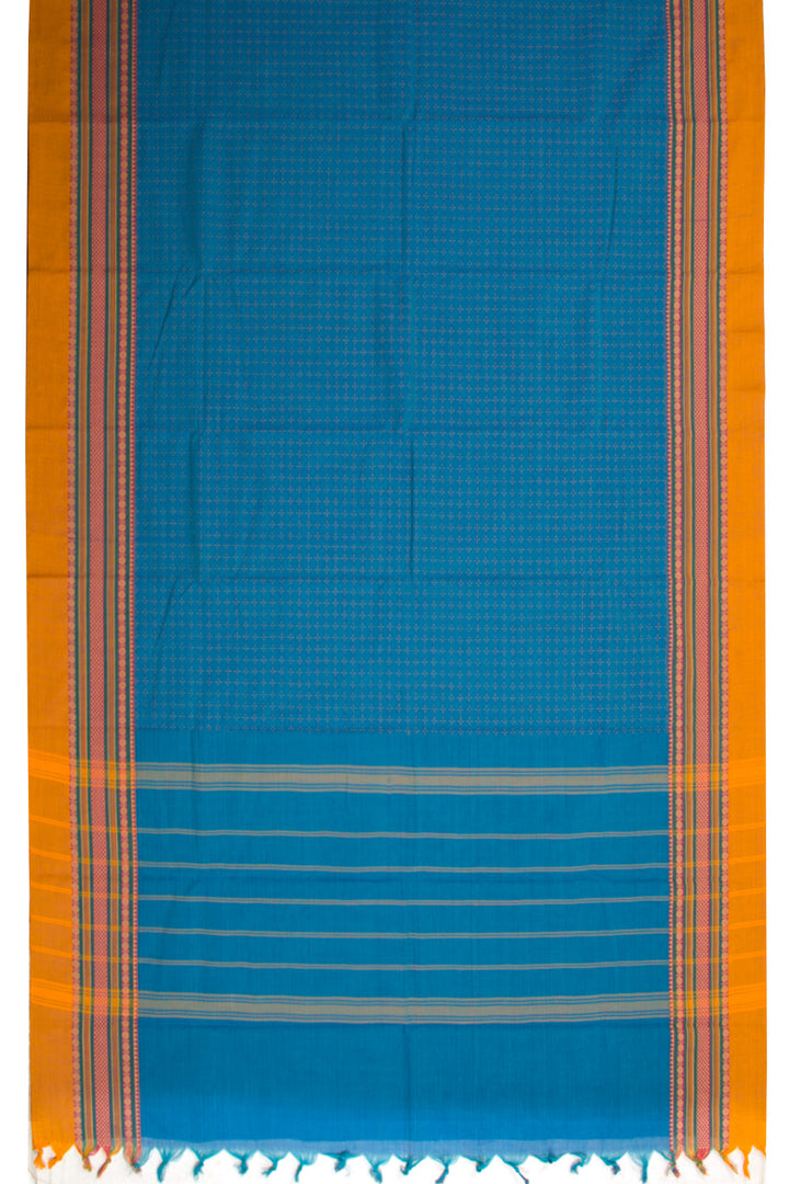 Blue Handloom Chettinad Cotton Saree 10072636