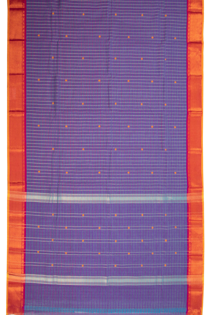 Blue Handloom Chettinad Cotton Saree 10072646