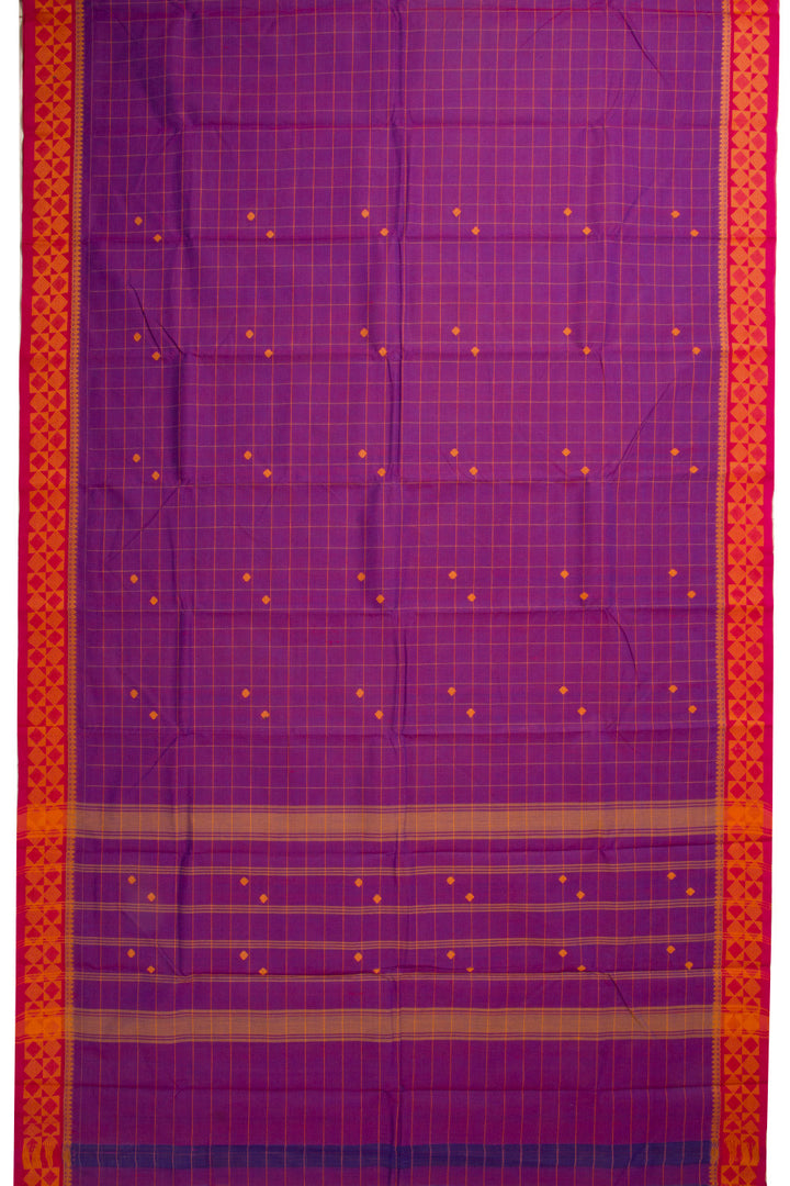 Purple Handloom Chettinad Cotton Saree 10072653