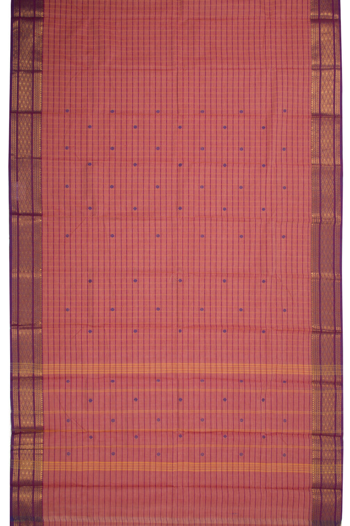 Orange Handloom Chettinad Cotton Saree 10072656