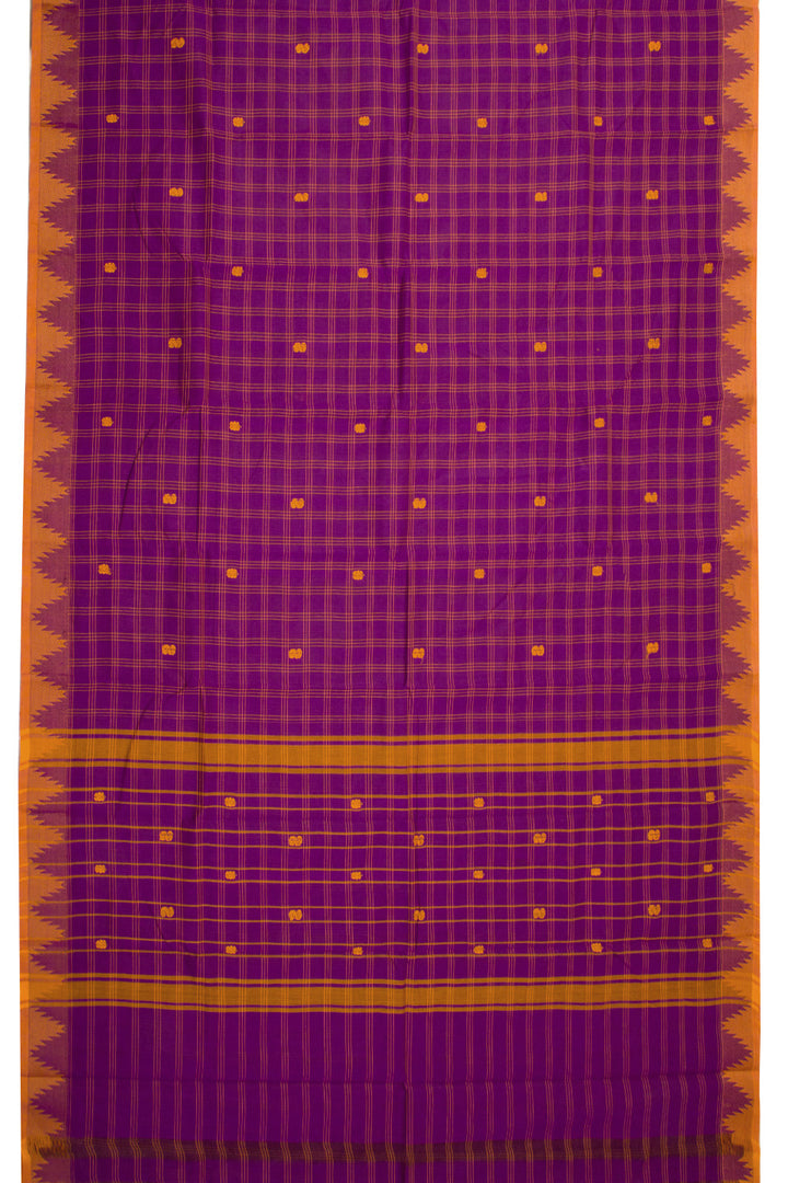 Purple Handloom Chettinad Cotton Saree 10072660