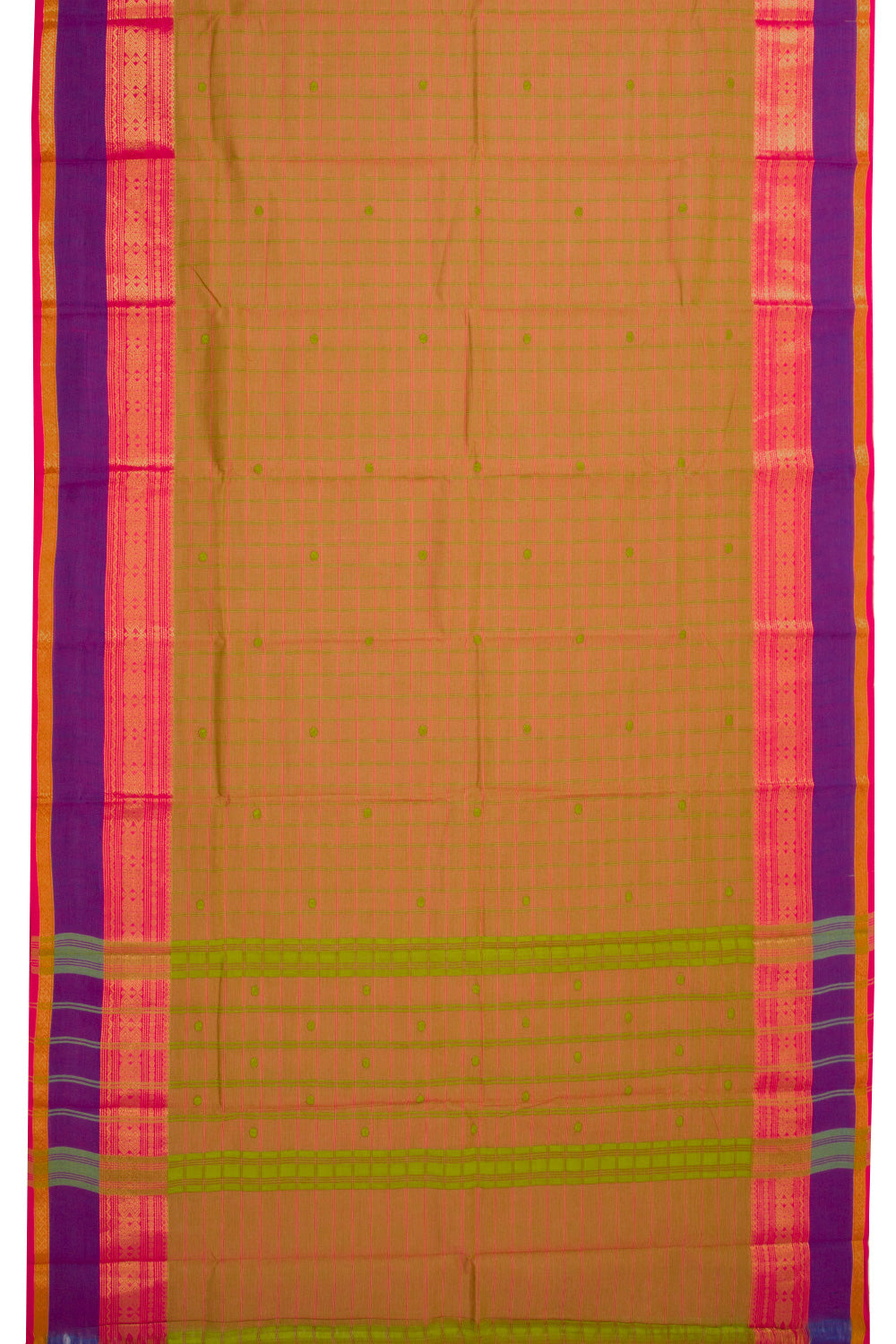 Brown Handloom Chettinad Cotton Saree 10072665