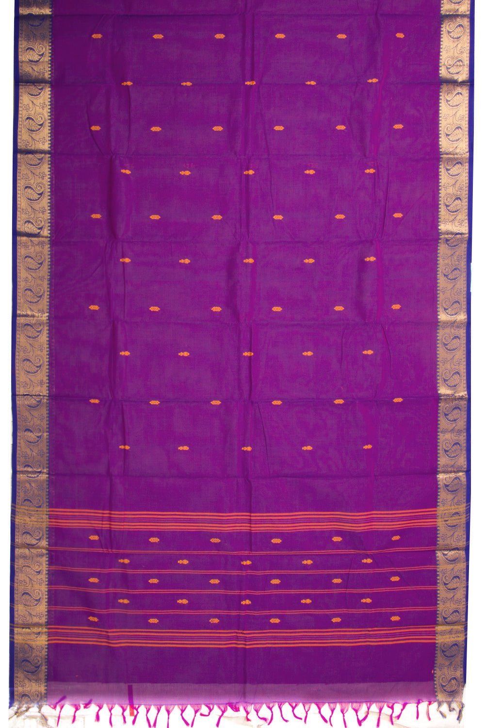 Purple Handloom Chettinad Cotton Saree 10072670