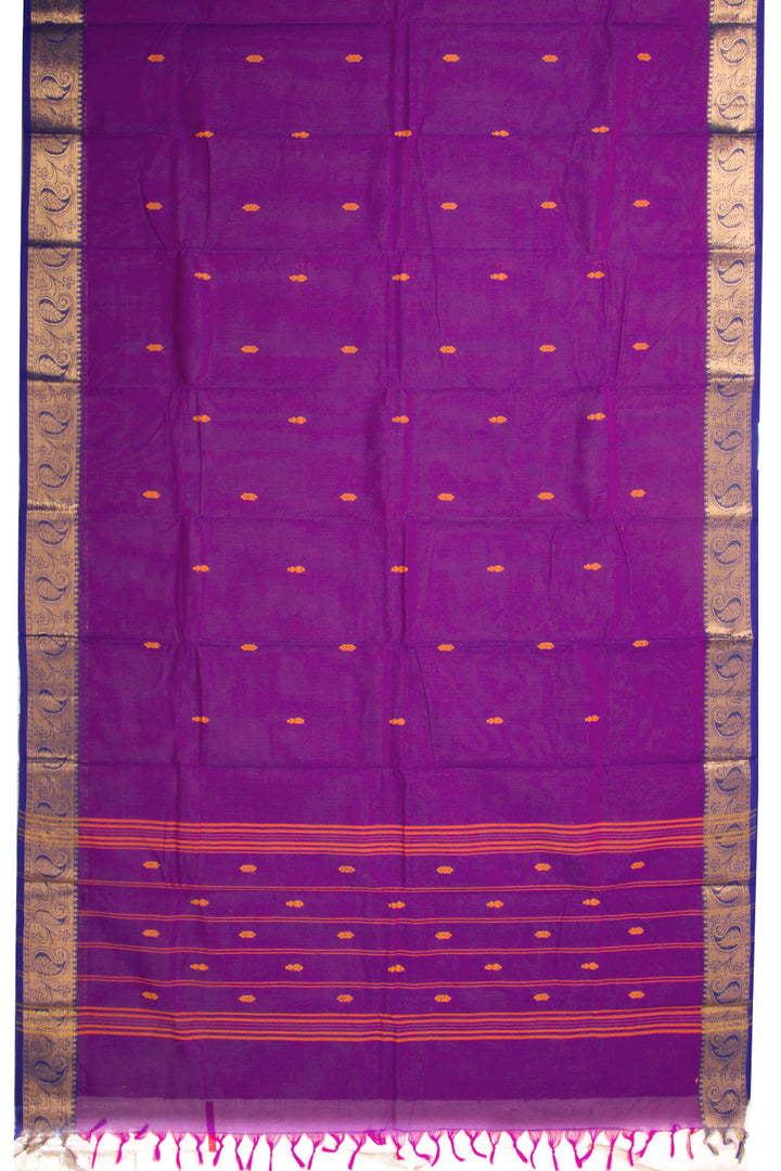 Purple Handloom Chettinad Cotton Saree 10072670