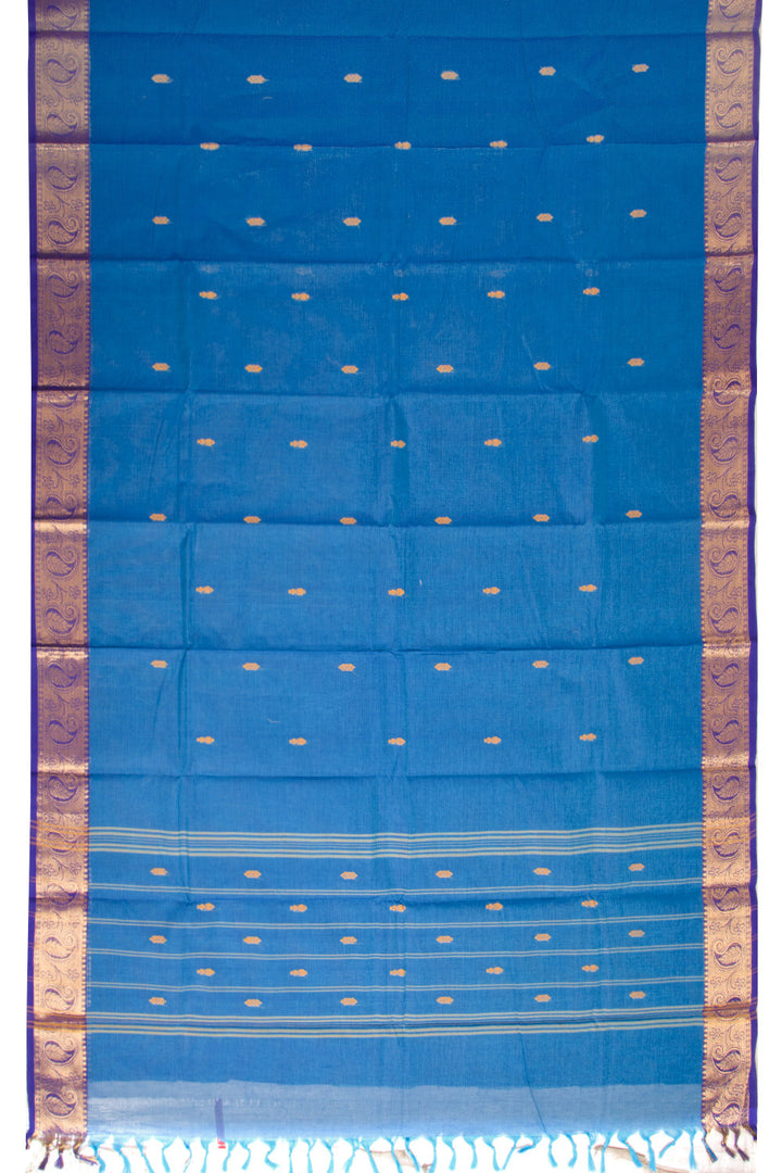 Blue Handloom Chettinad Cotton Saree 10072671