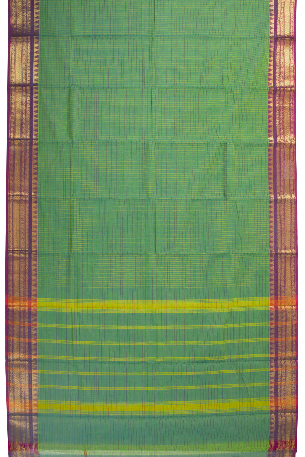 Green Handloom Chettinad Cotton Saree 10072674