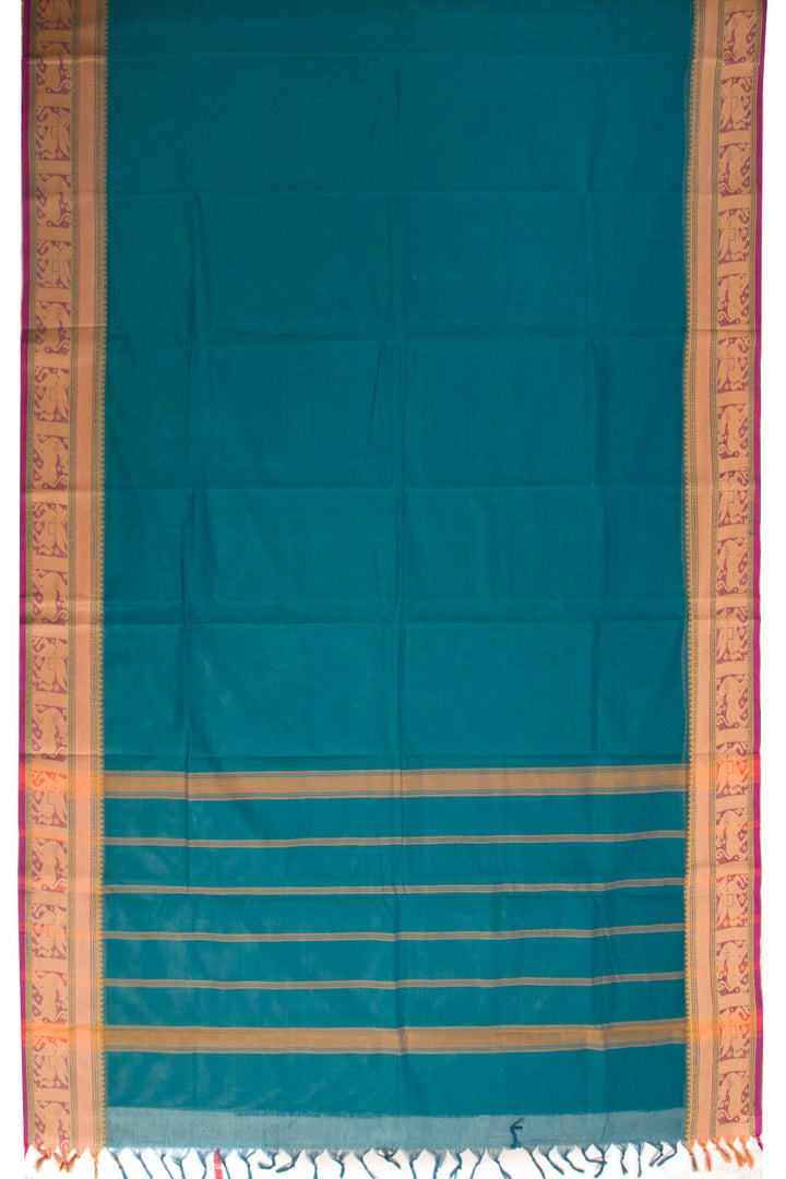 Green Handloom Chettinad Cotton Saree 10072678